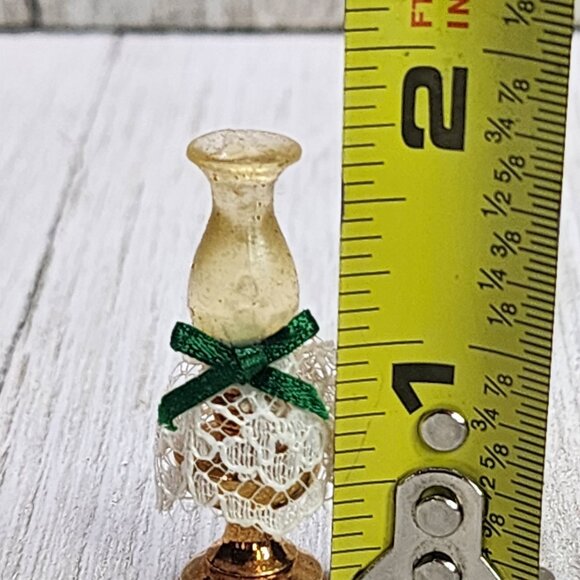 Vintage Dollhouse Miniature Victorian Mirror Hurricane Lamp Black Telephone SET - Picture 12 of 13